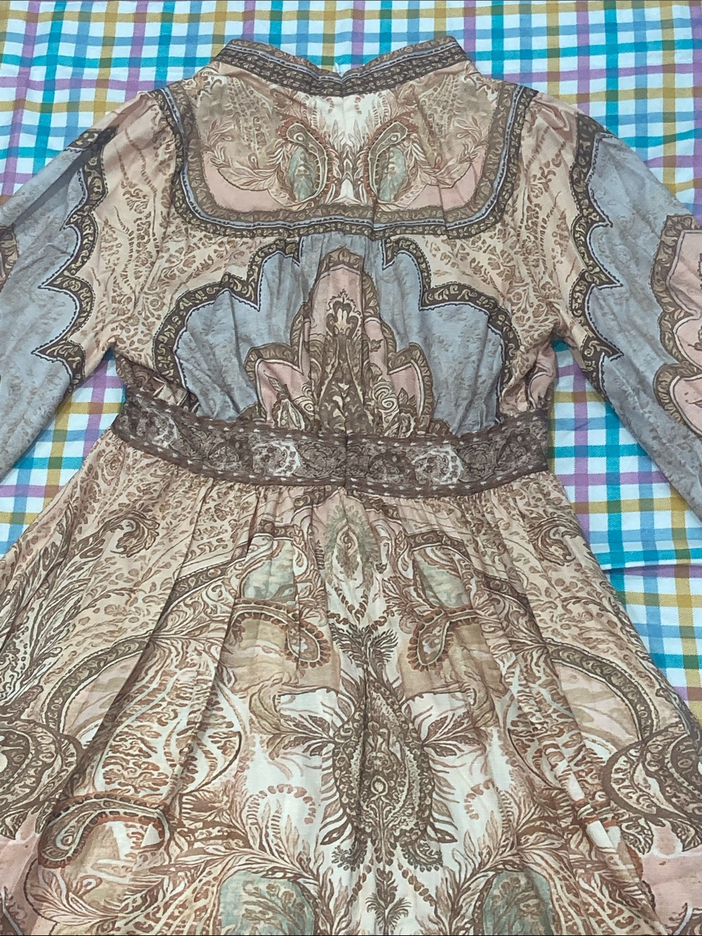 Zimmermann Paisley Tiered Maxi Dress in Brown and Cream - Picture 6 of 8